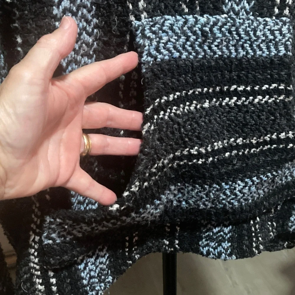 Stylish Black and Blue Men's Baja Hoodie Poncho